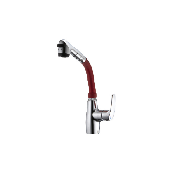 Kitchen faucet pots hot and cold unplugged - red