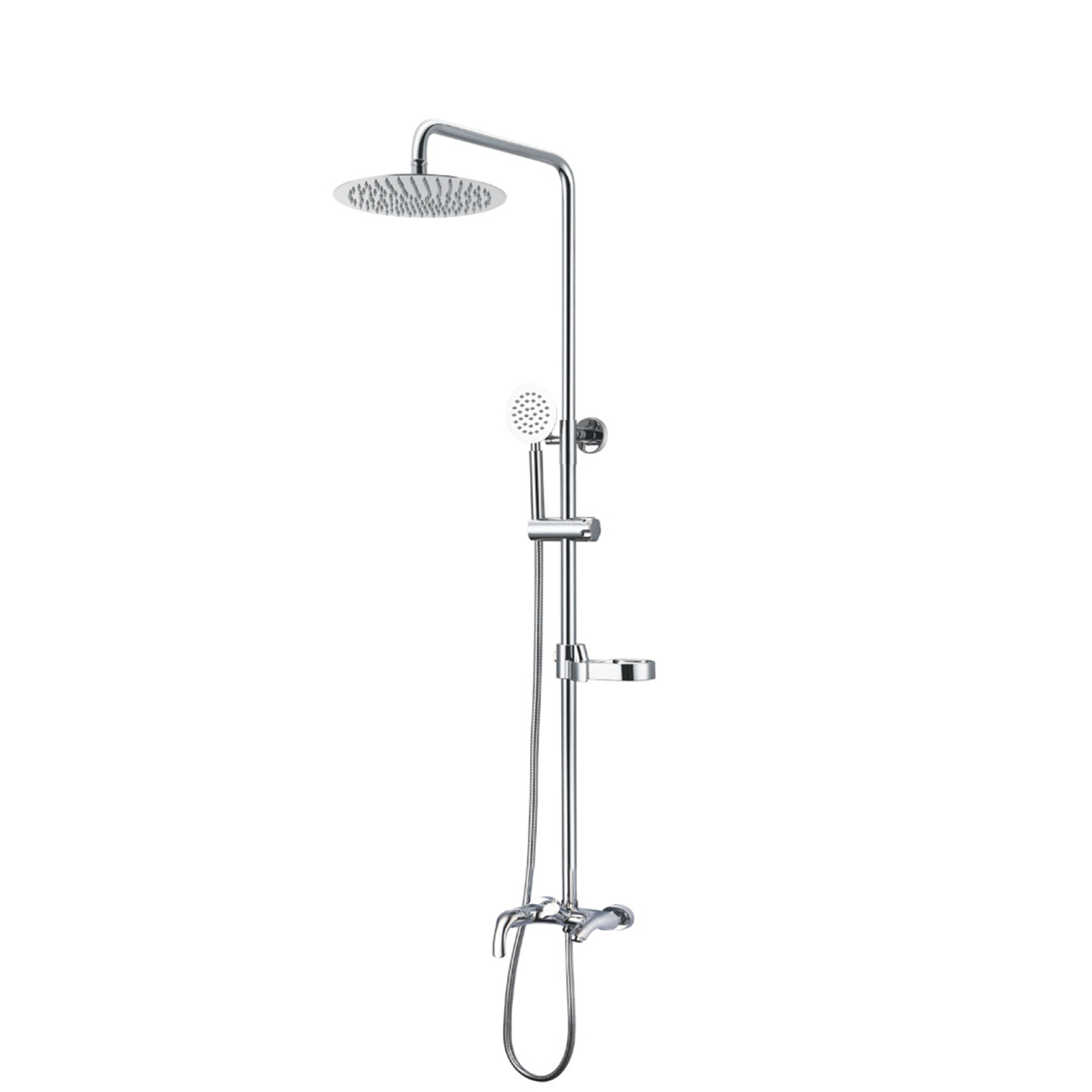 Round and round shower with stainless steel spout