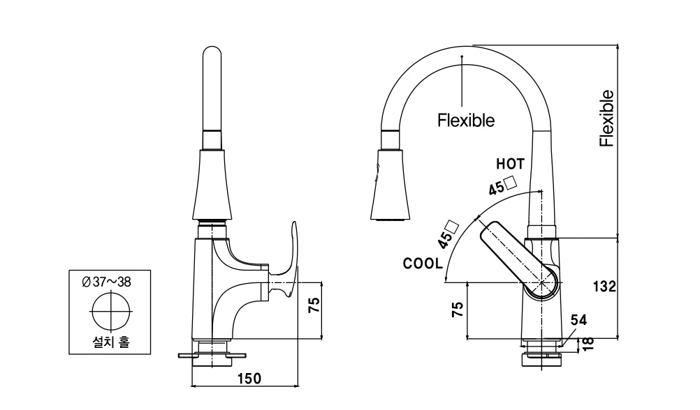 Vòi bếp nóng lạnh AM3006