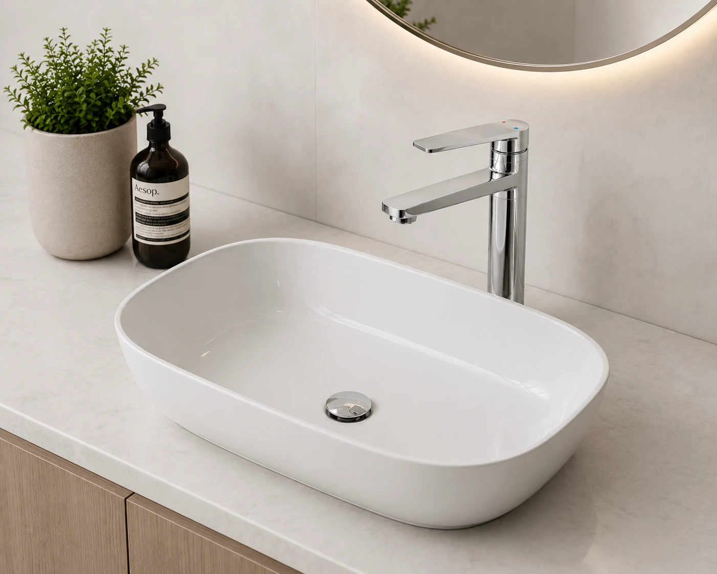 Vòi lavabo nóng lạnh dùng cho chậu đặt bàn AM 3004