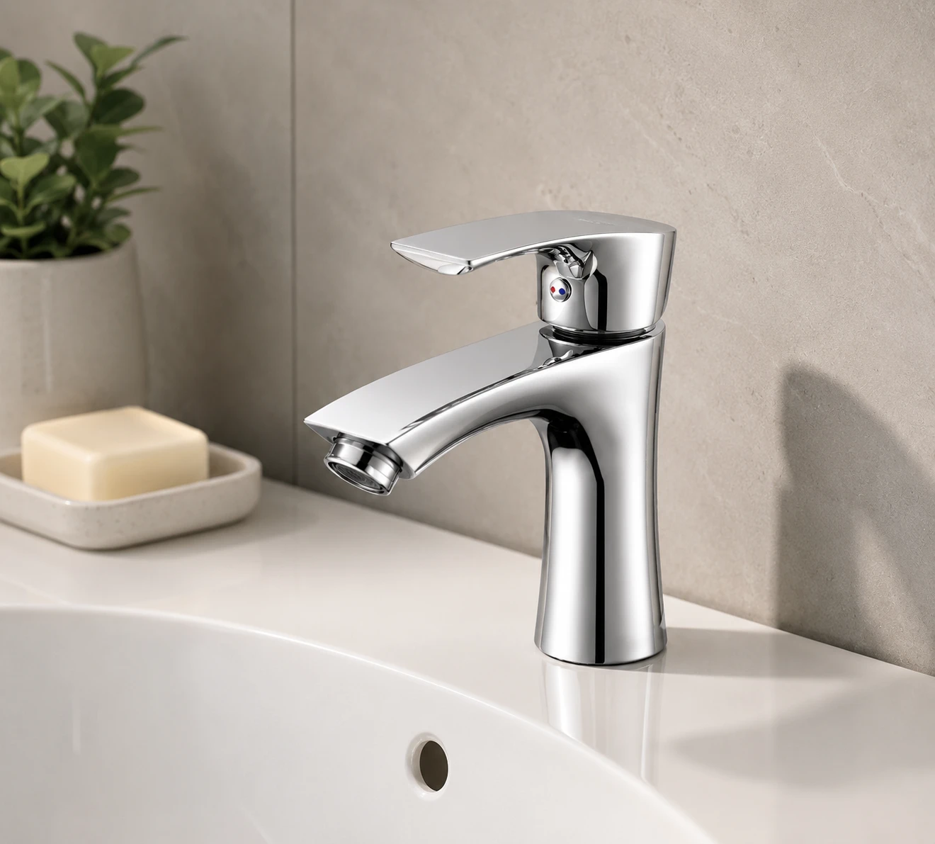 Vòi lavabo nóng lạnh AM8001