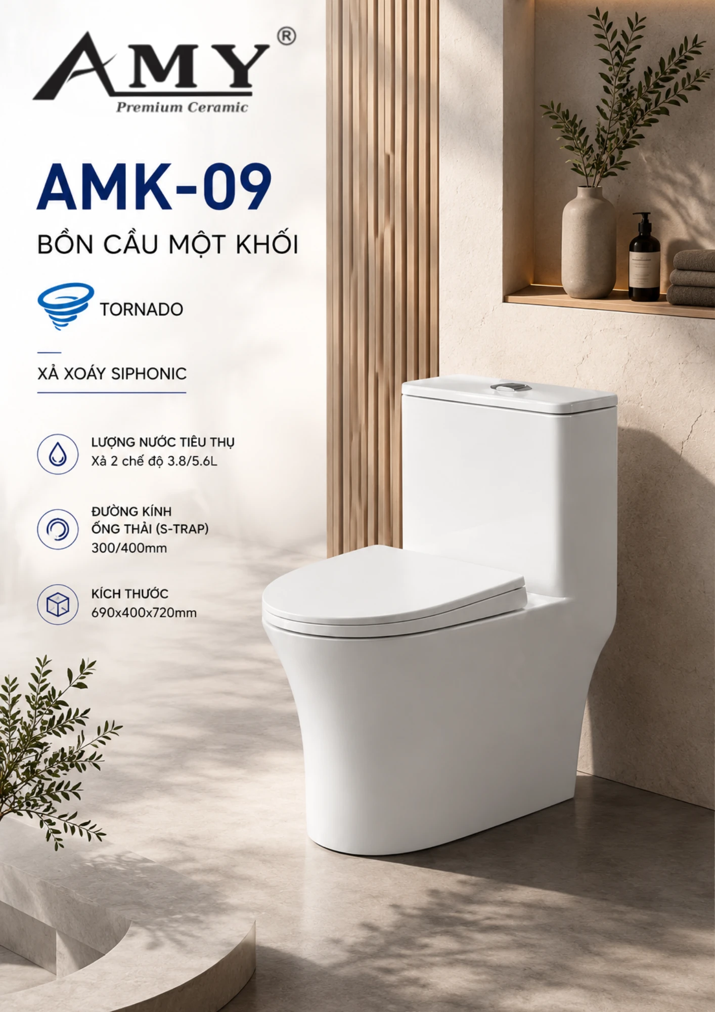 Bồn cầu một khối AMK-09
