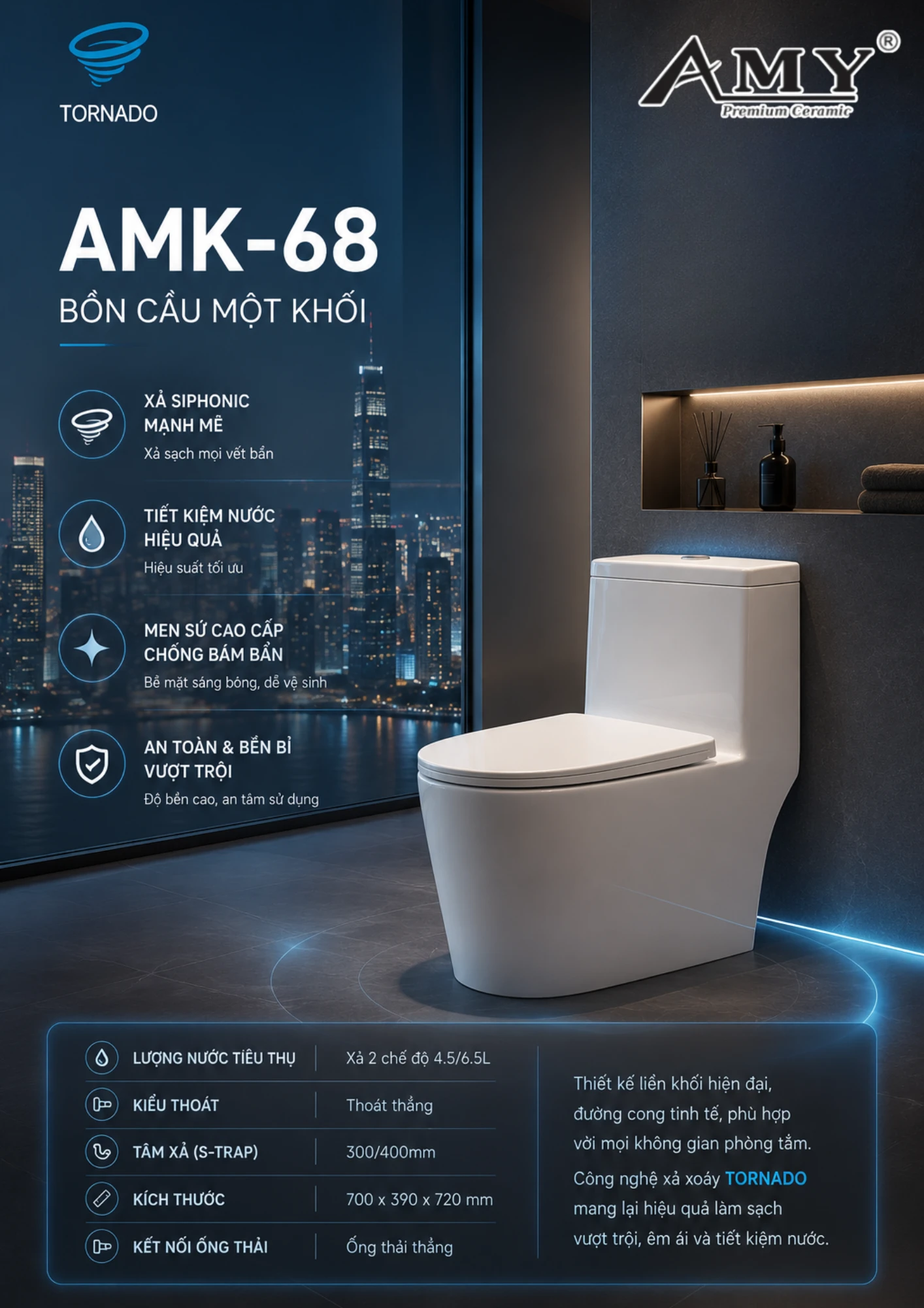 Bồn cầu một khối AMK-68