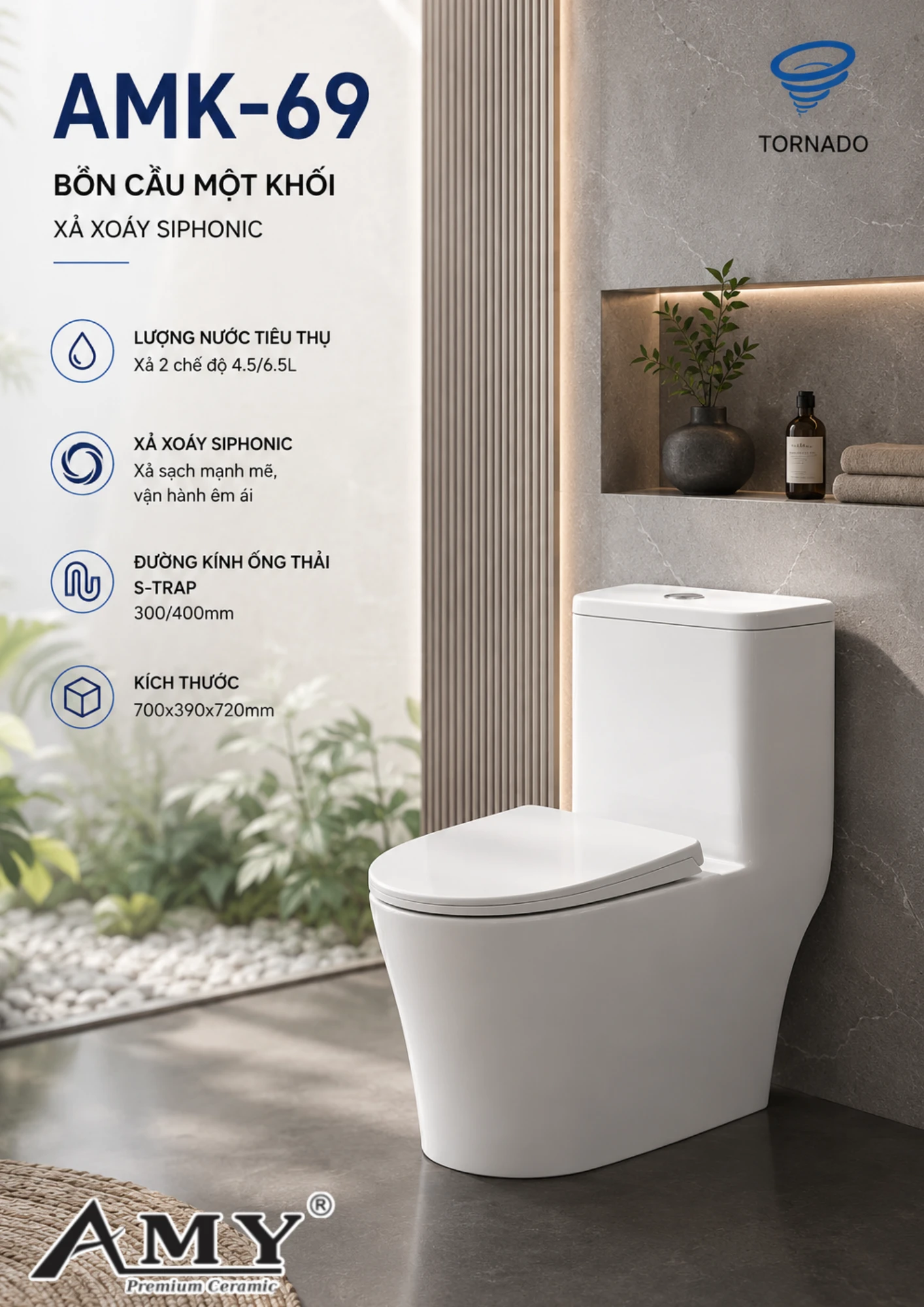 Bồn cầu một khối AMK-69