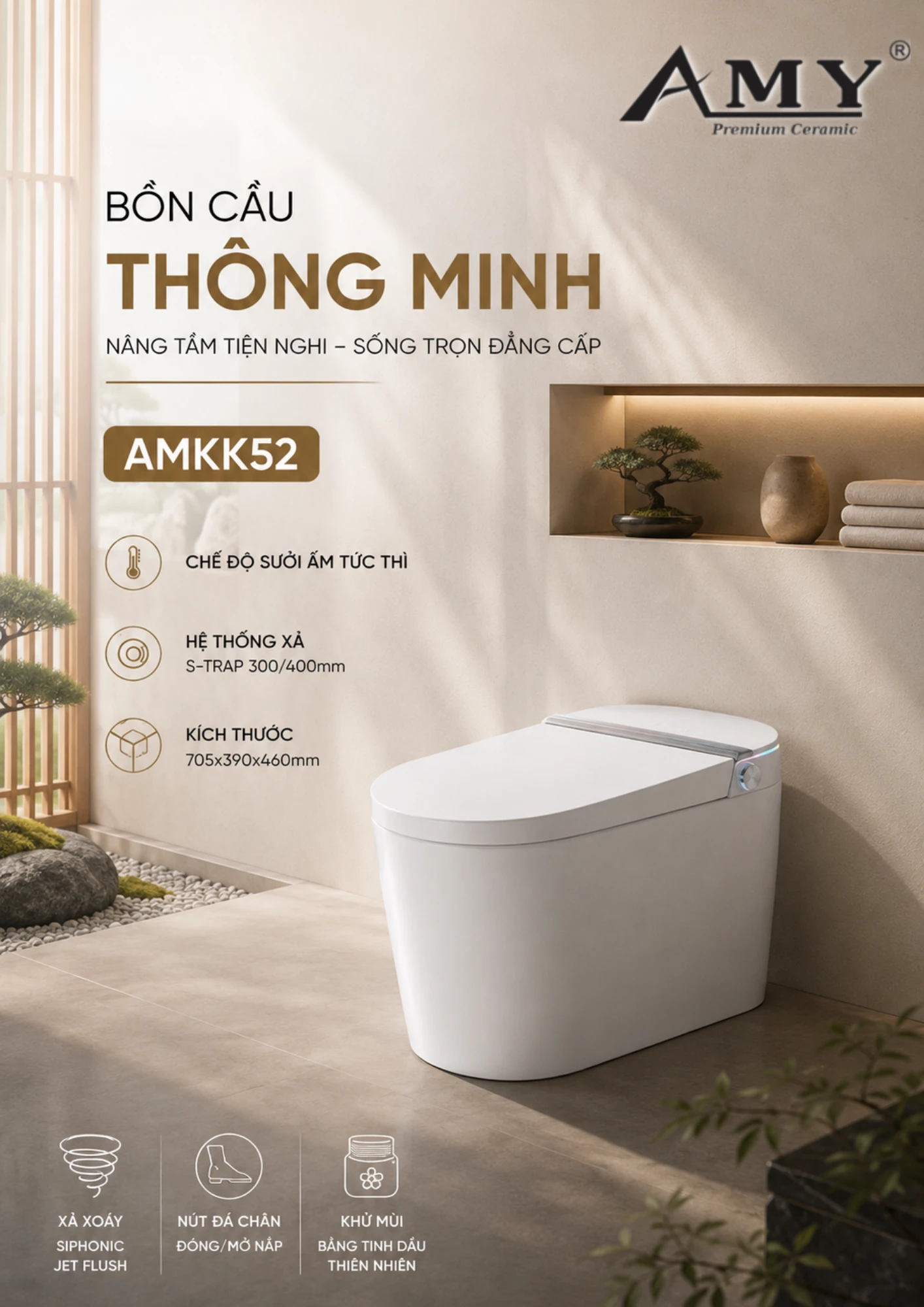 Bồn cầu thông minh AMKK52