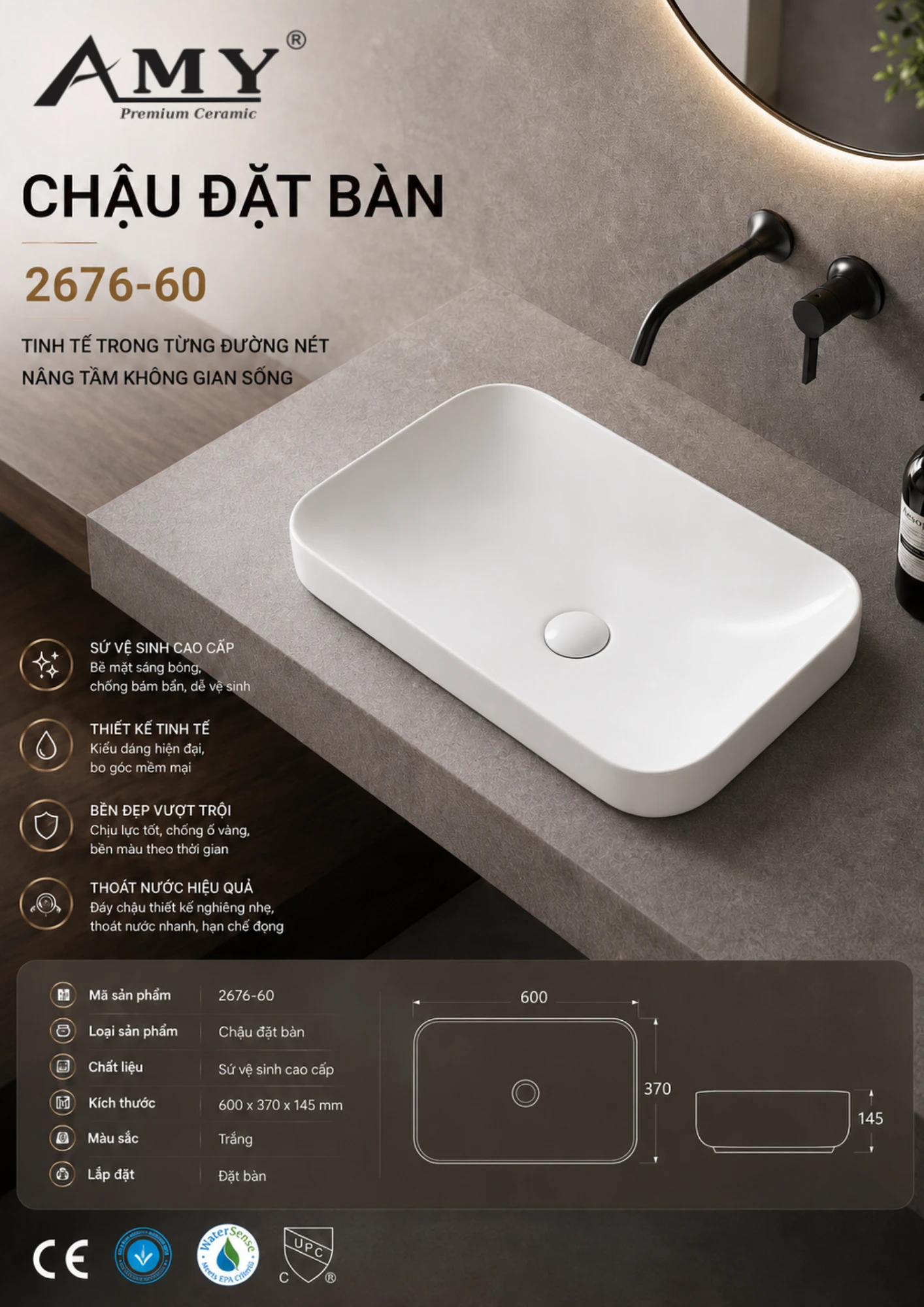Chậu đặt bàn 2676-60