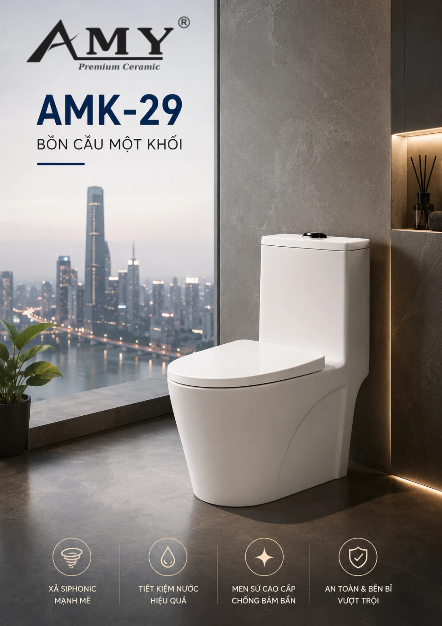 Bồn cầu một khối AMK-29