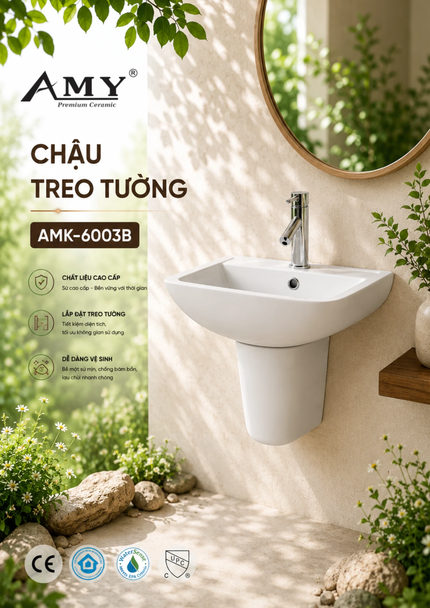 Chậu treo tường AMK-6003B