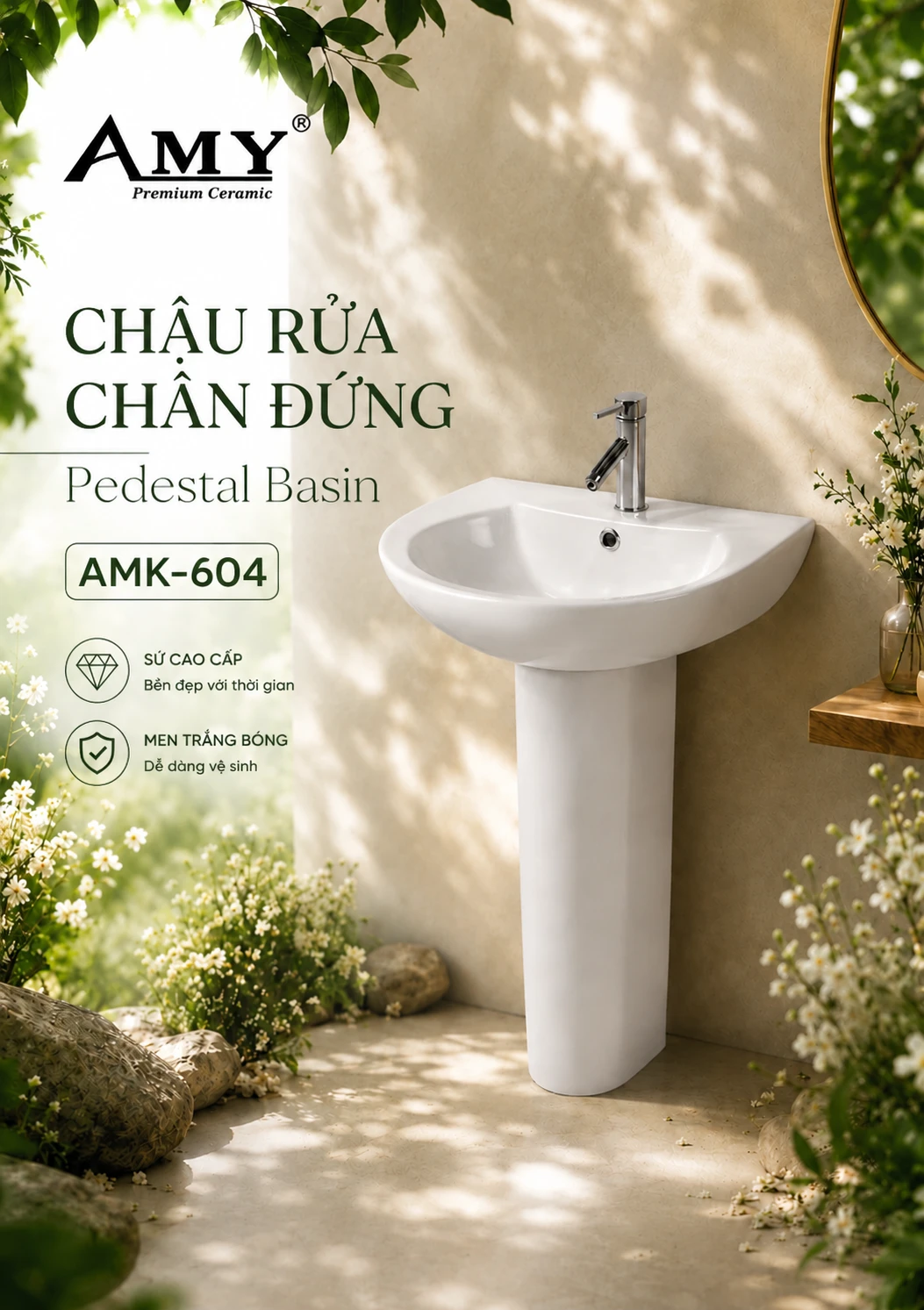 Chậu rửa chân đứng AMK-604