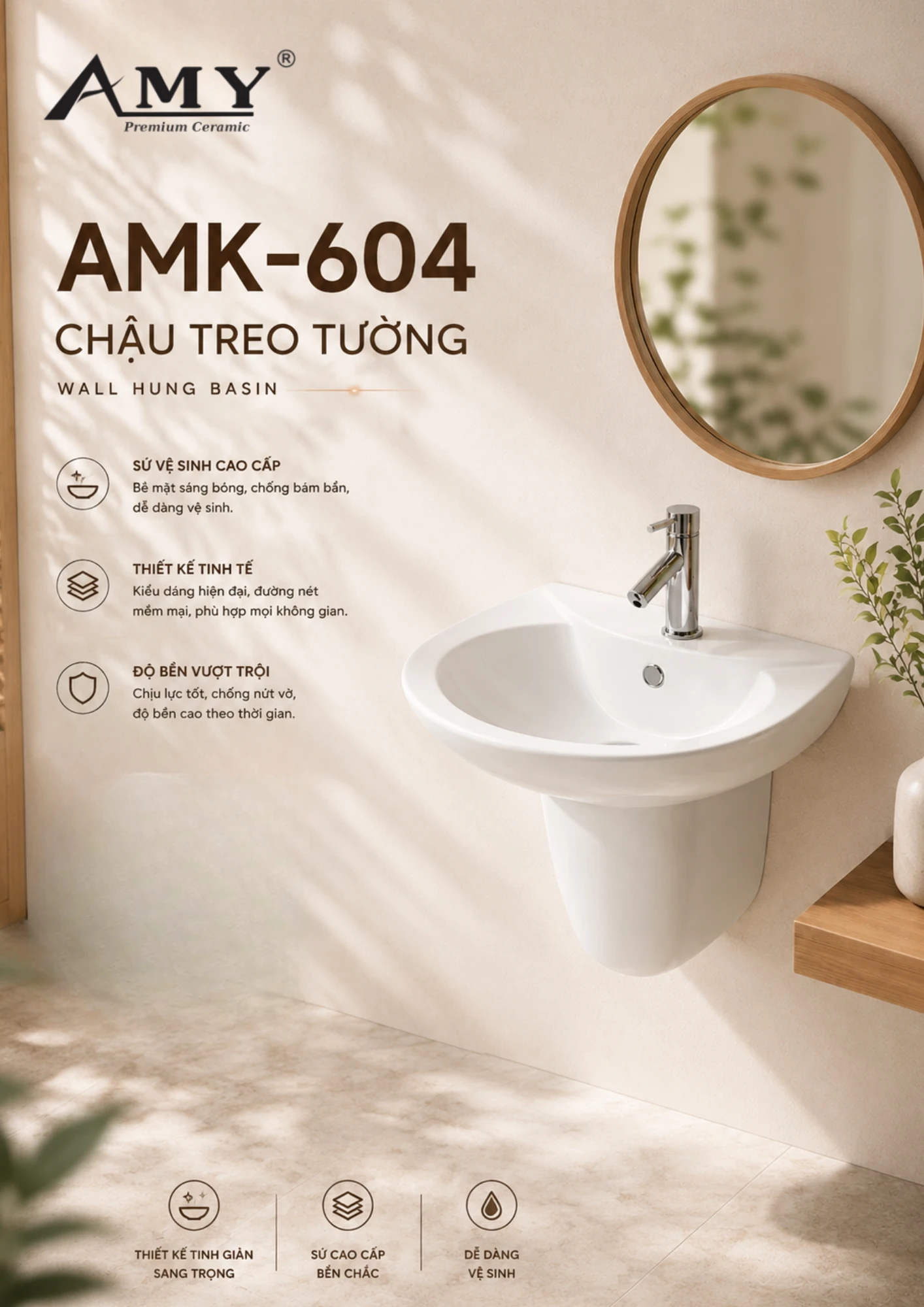 Chậu treo tường AMK-604