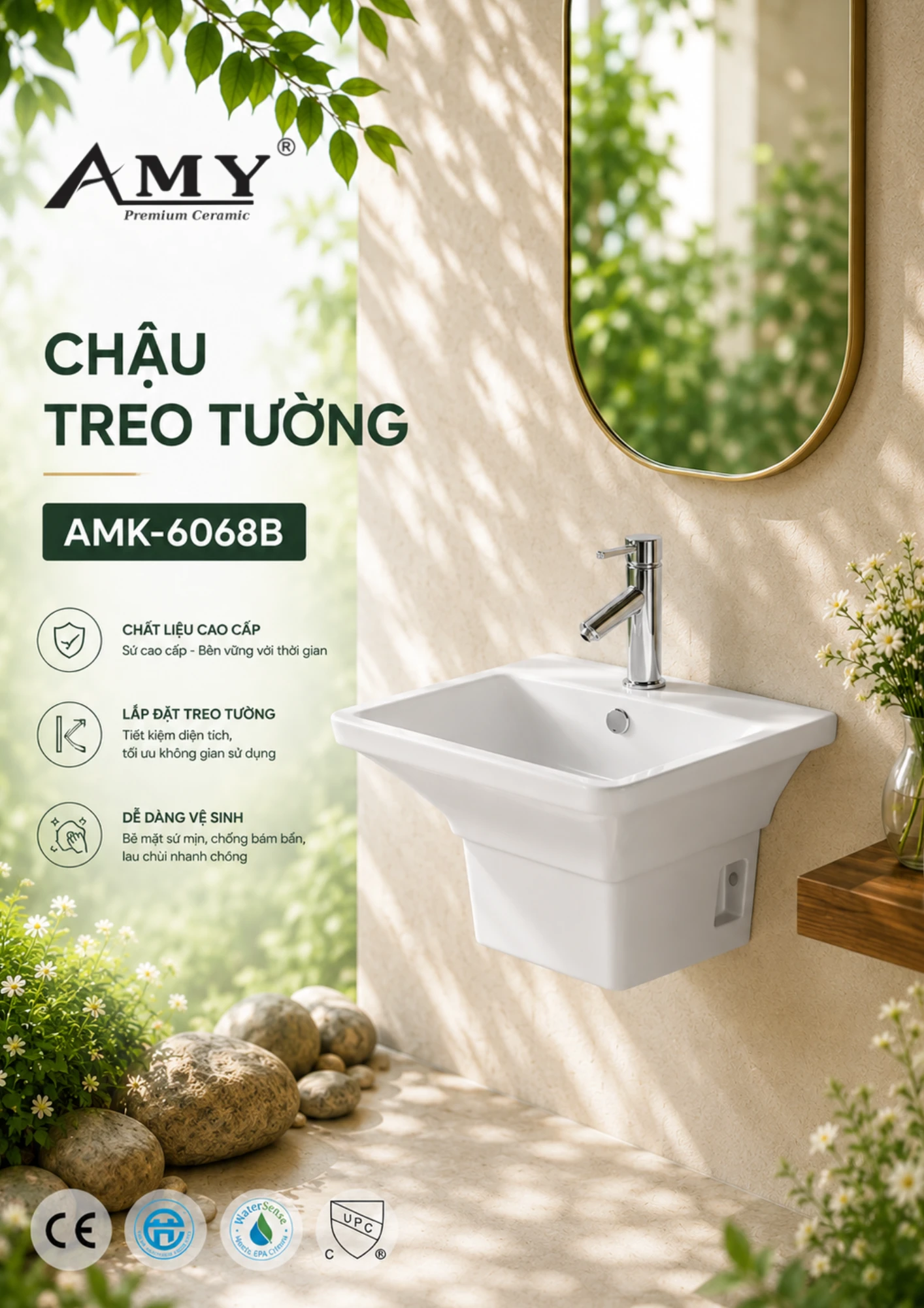 Chậu treo tường AMK-6068B