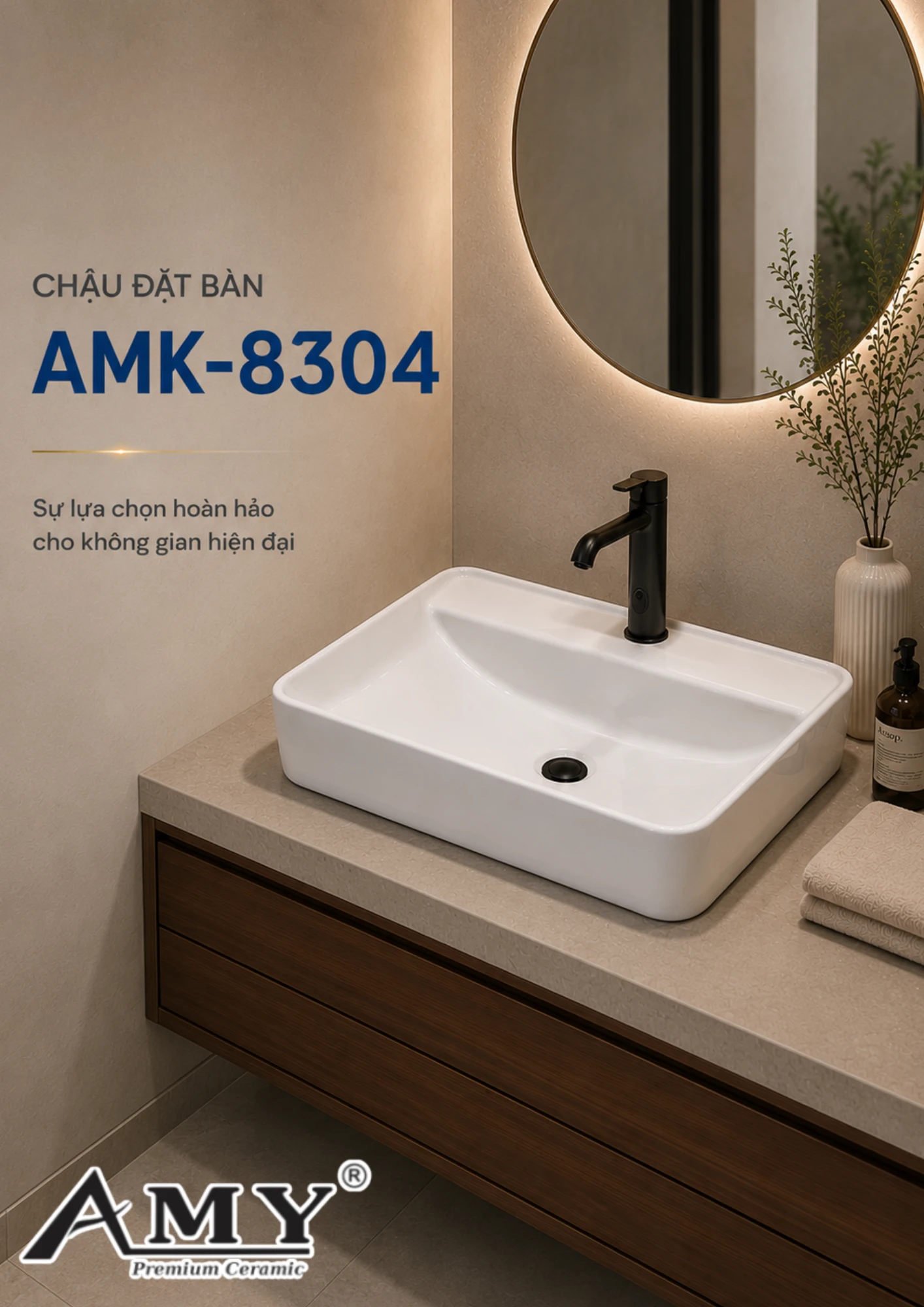 Chậu đặt bàn AMK-8304