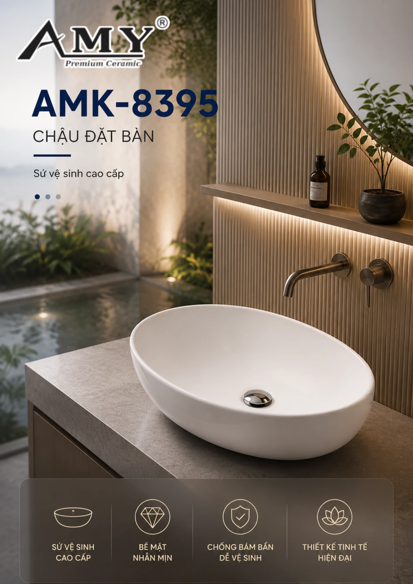 Chậu đặt bàn AMK-8395